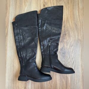 Franco Sarto Women's Black Battina Knee High Boot Wide Calf Size 6.5 LNC